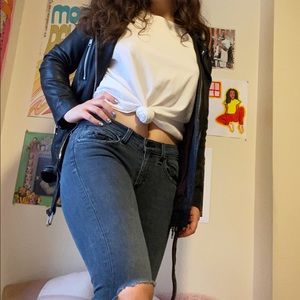 Rag & Bone Skinny Distressed Capri Jeans